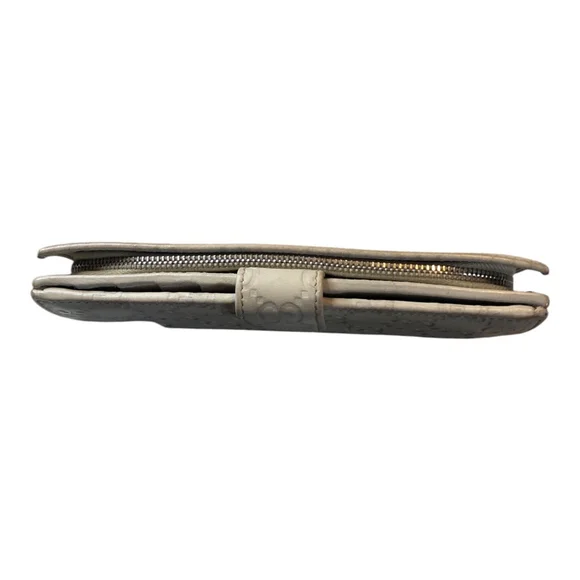 GUCCI GUCCISSIMA Continental Flap Wallet with GG Zipper Pull- Taupe